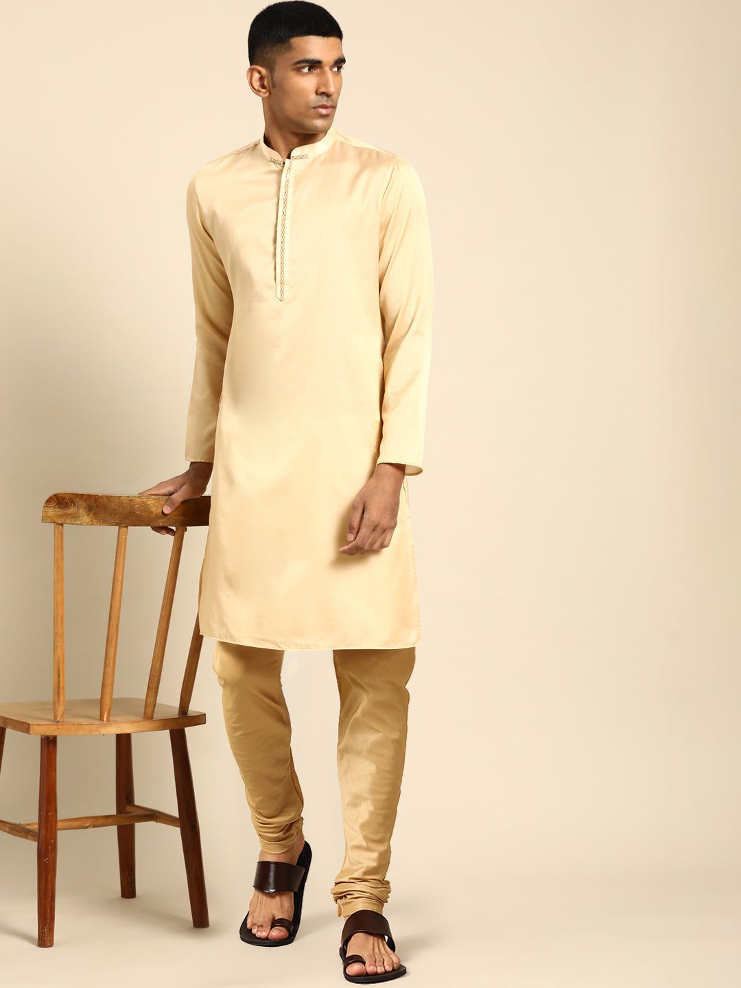 Amodh by Kisah Men's Yellow Kurta Set