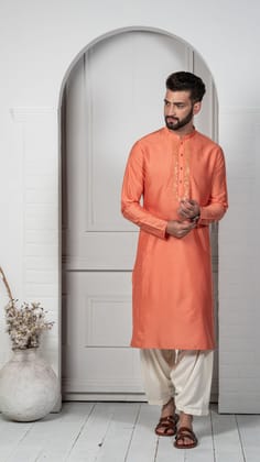 Kisah Men Coral Kurta Set
