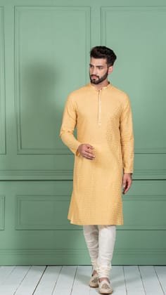 Men Yellow Kurta Set