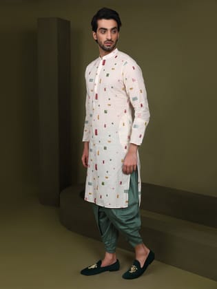 Men Cream Kurta Set