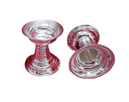 Silver Diya Oil Lamp for Puja Aarti (2.5 inch)