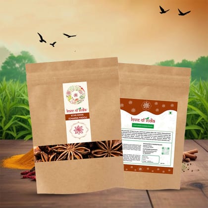 Organically Grown Star Anise (Chakra Phool) | Premium Export Quality and Natural Flavor 25gm
