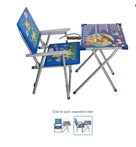 Abcd Study Table Study Table with Chair ABCD,1234,क ख ग, Cartoon Printed Rounded Edges ...